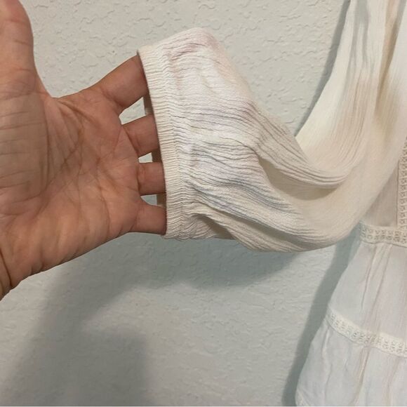 Cloth & Portrait Ivory Tiered Peasant Bohemian Top Size Small - Picture 5 of 10